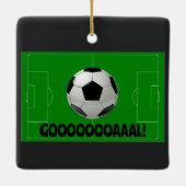 おもしろいサッカーボールとピッチゴール!（サッカー）スポーツ セラミックオーナメント (裏面)