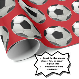 おもしろいサッカーボールの赤い模様 ラッピングペーパー