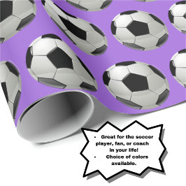 おもしろいサッカーボールパターンMauve薄紫紫 ラッピングペーパー