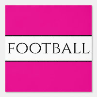 おもしろいサッカー文字ブライトピンク白黒ストライプズ