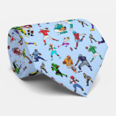 おもしろいサッカー選手のイラストパターン ネクタイ (ロール)