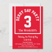 おもしろいサドレクロスダービーホースレースパーティードット 招待状 (正面)