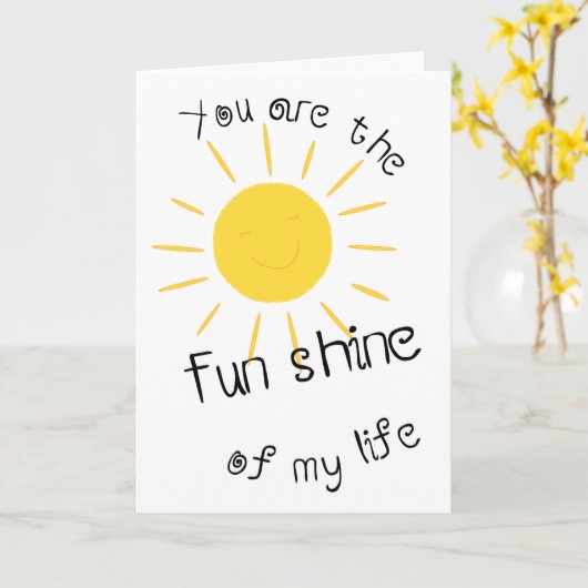 おもしろいサニー名前と年齢の追加ハッピーバースデー カード (黄色い花)