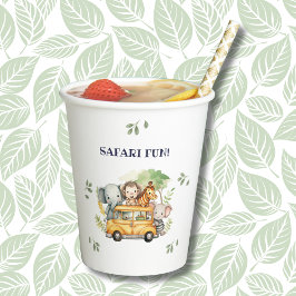 おもしろいサファリアニマルジャングルバースデーパーティー 紙コップ