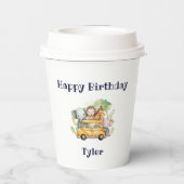 おもしろいサファリアニマルジャングルバースデーパーティー 紙コップ (裏面)