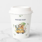 おもしろいサファリアニマルジャングルバースデーパーティー 紙コップ (正面)