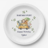 おもしろいサファリアニマルジャングル誕生日 ペーパープレート (正面)