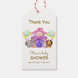 おもしろいサファリサーカスカーニバルバルーンベビーシャワー ギフトタグ