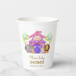 おもしろいサファリサーカスカーニバルバルーンベビーシャワー 紙コップ