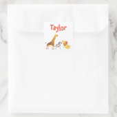 おもしろいサファリ動物 スクエアシール (バッグ)