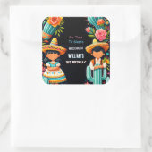 おもしろいサボテンかわいいウノタコ最初のフィエスタ1st誕生日 スクエアシール (バッグ)