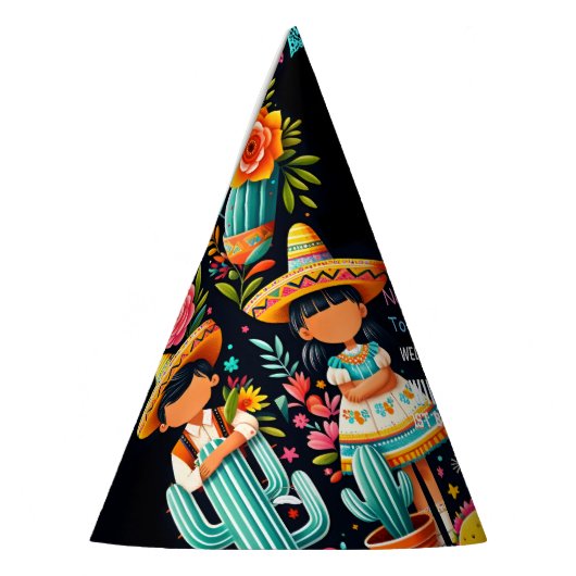 おもしろいサボテンかわいいウノタコ最初のフィエスタ1st誕生日 パーティーハット (左)