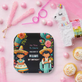 おもしろいサボテンかわいいウノタコ最初のフィエスタ1st誕生日 ペーパープレート (パーティー)