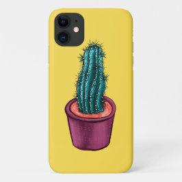 おもしろいサボテンをポット風変わりトリップ（幻覚体験）のような サイケデリックで iPhone 11 ケース