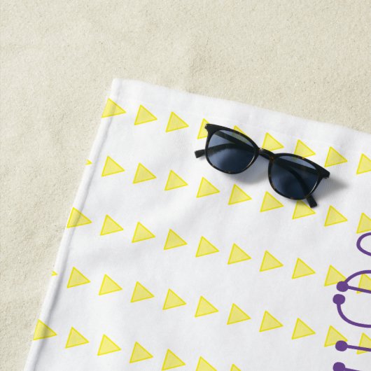 おもしろいサボテン三尾の歌の漫画イラストレーション ビーチタオル (インサイチュ)