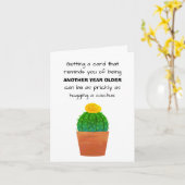 おもしろいサボテン植物イメージハッピーバースデー挨拶 カード (黄色い花)