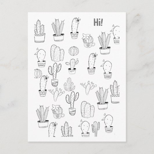 おもしろいサボテン植物絵葉書 ポストカード (正面)