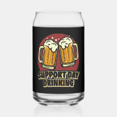 おもしろいサポートデイ飲み言葉アートビール ガラス缶 (正面)