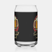 おもしろいサポートデイ飲み言葉アートビール ガラス缶 (左)