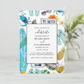 おもしろいサマーアウトドアBBQ婚約パーティ 招待状 (スタンド正面)