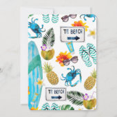 おもしろいサマーアウトドアBBQ婚約パーティ 招待状 (裏面)