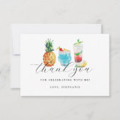 おもしろいサマーカクテルバースデーパーティー サンキューカード (正面)