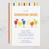 おもしろいサマーカクテルパーティの招待状 招待状 (正面/裏面)