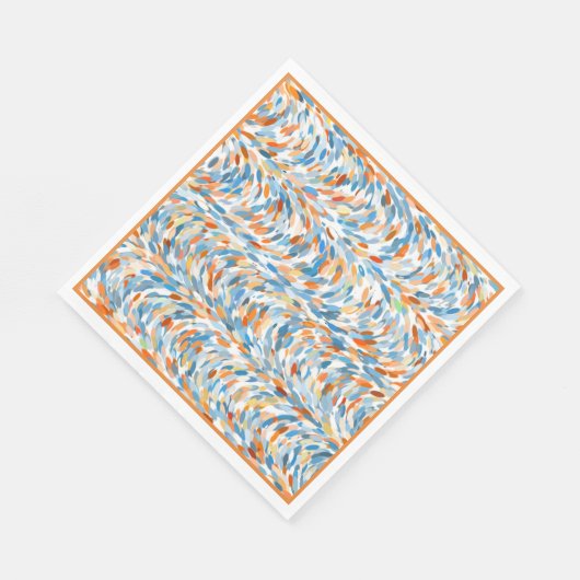 おもしろいサマーカラー絵を描（ばちゃばちゃ）跳ねるアートパターン スタンダードランチョンナプキン (角)