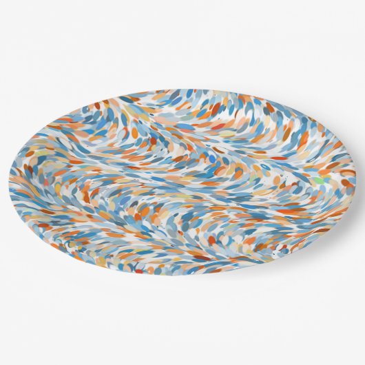 おもしろいサマーカラー絵を描(ばちゃばちゃ)跳ねるアートパターン ペーパープレート (アングル)