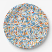 おもしろいサマーカラー絵を描(ばちゃばちゃ)跳ねるアートパターン ペーパープレート (正面)