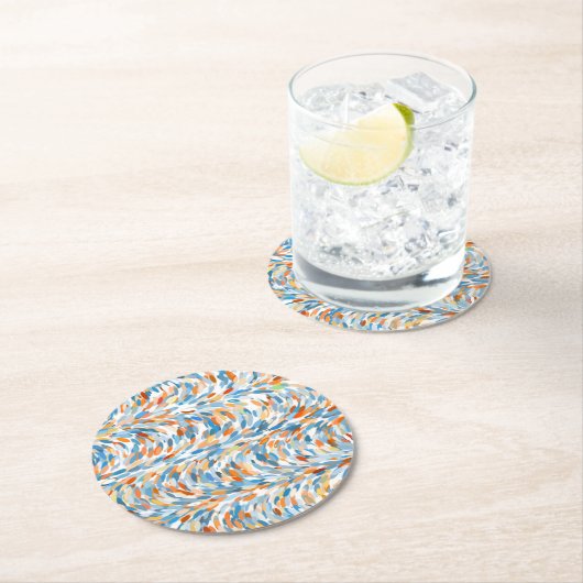 おもしろいサマーカラー絵を描（ばちゃばちゃ）跳ねるアートパターン ラウンドペーパーコースター (インサイチュ)