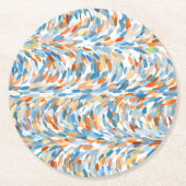 おもしろいサマーカラー絵を描（ばちゃばちゃ）跳ねるアートパターン ラウンドペーパーコースター (正面)