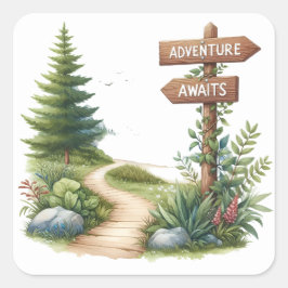 おもしろいサマーキャンピングステッカー スクエアシール