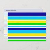 おもしろいサマーストライプのティール（緑がかった色）ライムイエローブルーギフト ポストカード (正面/裏面)