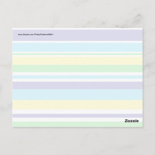 おもしろいサマーストライプのティール（緑がかった色）ライムイエローブルーギフト ポストカード (裏面)