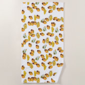 おもしろいサマータコプリントパターンメキシコ料理 ビーチタオル (正面)