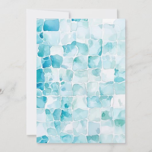 おもしろいサマートロピカルウォーターカラープールパーティースウィート16 招待状 (裏面)