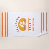 おもしろいサマーバケーショントロピカルビーチファミリー懇親会 ビーチタオル (正面)