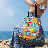 おもしろいサマーパーソナライズされたカラフルブルーピンク&金ゴールド トートバッグ