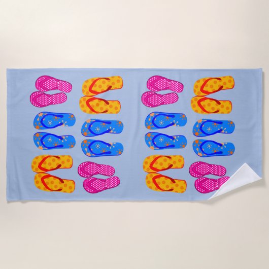 おもしろいサマービーチサンダルトンサンダルズビーチビーチT ビーチタオル (正面)