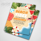 おもしろいサマービーチビベズクラブパーティーイベント チラシ