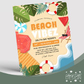 おもしろいサマービーチビベズクラブパーティーイベント チラシ