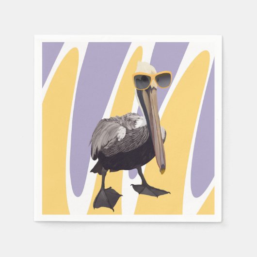 おもしろいサマービーブペリカンバード スタンダードカクテルナプキン (正面)