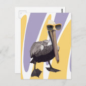 おもしろいサマービーブペリカンバード ポストカード (正面/裏面)