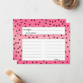 おもしろいサマーフルーツスイカ種子レシピカード ノートカード (正面/裏面インサイチュ)