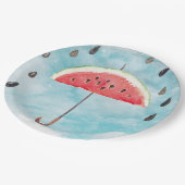 おもしろいサマーフレッシュメロンフルーツ雨 ペーパープレート (アングル)
