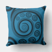 おもしろいサマーブルーファーンフォンドスワーズパターン クッション (裏面)