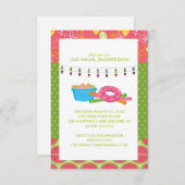 おもしろいサマープールパーティの招待状 招待状 (正面/裏面)