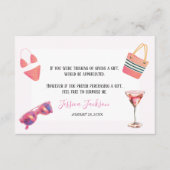 おもしろいサマープールパーティーウォーターカラースウィート16 エンクロージャーカード (正面)