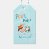 おもしろいサマープールパーティーウォーターカラースウィート16 ギフトタグ (裏面)